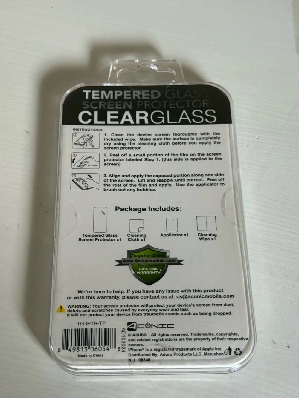 CLEARGLASS Tempered Glass Screen Protector for iPhone - Clear, 2 Pack